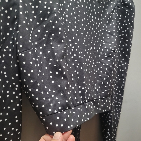 Unknown Brand Black and White Polka Dot Long Sleeve Top S - Picture 5 of 7